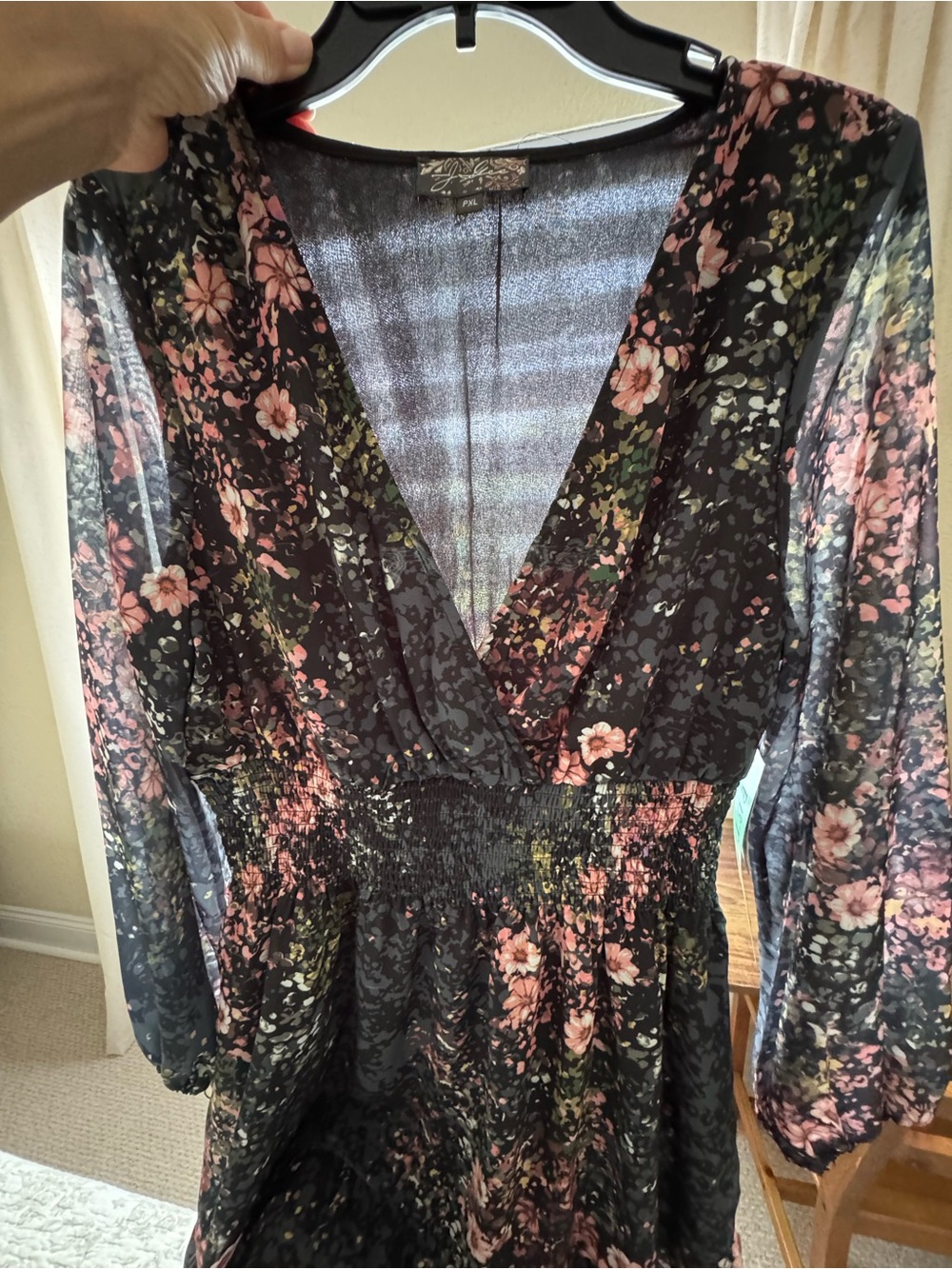 GeeGee Floral Dress with Pink and Black Accents, PXL🦋